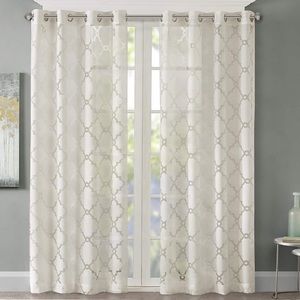 Madison Park Accents - Madison Park Eden Ivory Sheer Curtain 50x84 Madison Park Accents - Madison Park Eden Ivory Sheer Curtain 50x84